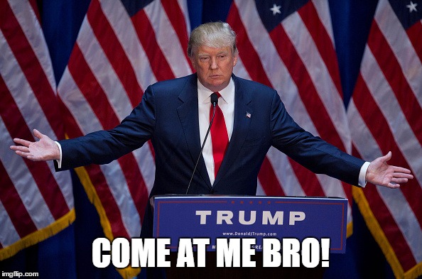 Trump Bruh | COME AT ME BRO! | image tagged in trump bruh | made w/ Imgflip meme maker