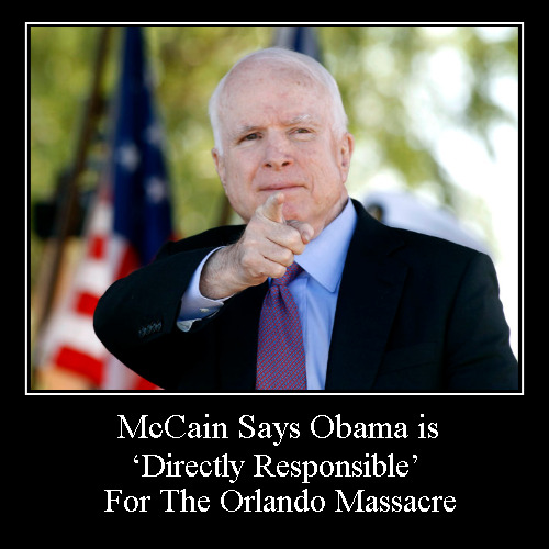 But, but, but ... | image tagged in demotivationals,orlando shooting,john mccain,obama,terrorism,politics | made w/ Imgflip demotivational maker