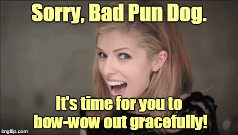 Sorry, Bad Pun Dog. It's time for you to bow-wow out gracefully! | made w/ Imgflip meme maker