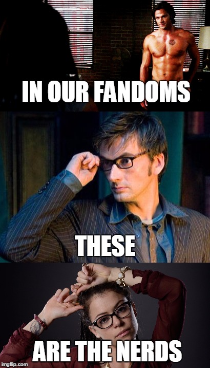 IN OUR FANDOMS; THESE; ARE THE NERDS | image tagged in geek | made w/ Imgflip meme maker