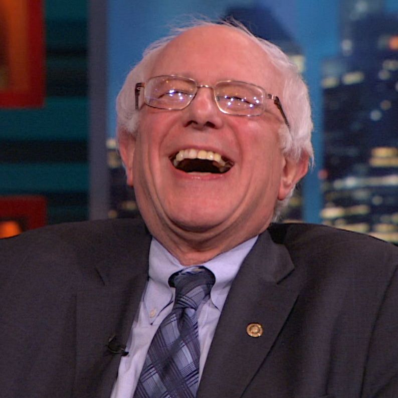 Bernie Sanders laughing Blank Meme Template