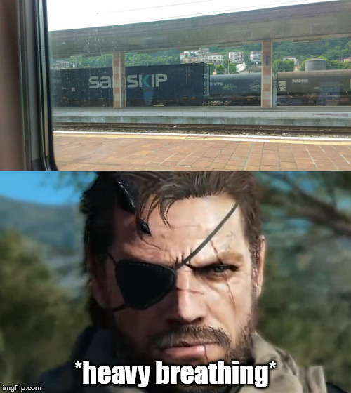 venom snake fulton containers | *heavy breathing* | image tagged in fulton,venom snake,metal gear solid v | made w/ Imgflip meme maker