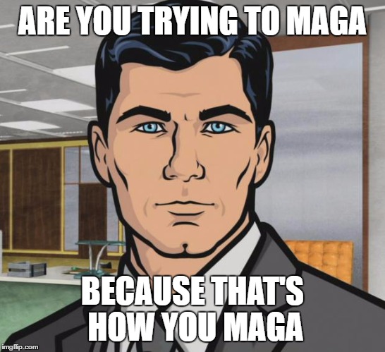 Archer Meme | ARE YOU TRYING TO MAGA; BECAUSE THAT'S HOW YOU MAGA | image tagged in memes,archer | made w/ Imgflip meme maker
