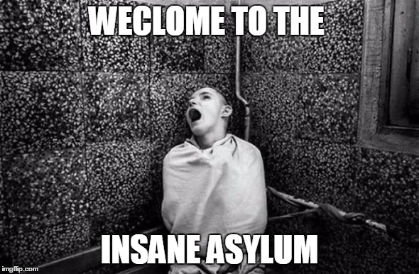 Wecome | WECLOME TO THE; INSANE ASYLUM | image tagged in welcome,asylum | made w/ Imgflip meme maker