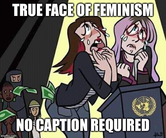 TRUE FACE OF FEMINISM; NO CAPTION REQUIRED | image tagged in feminism | made w/ Imgflip meme maker