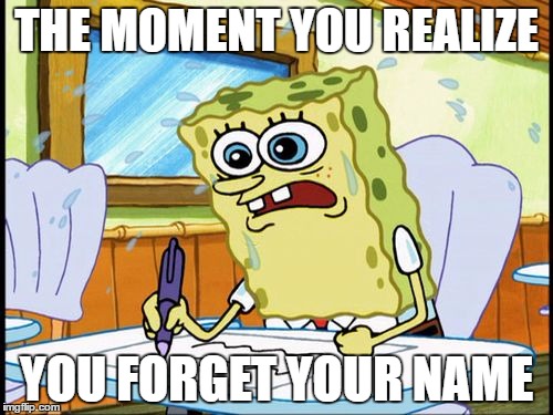 What I learned in boating school is | THE MOMENT YOU REALIZE; YOU FORGET YOUR NAME | image tagged in what i learned in boating school is | made w/ Imgflip meme maker