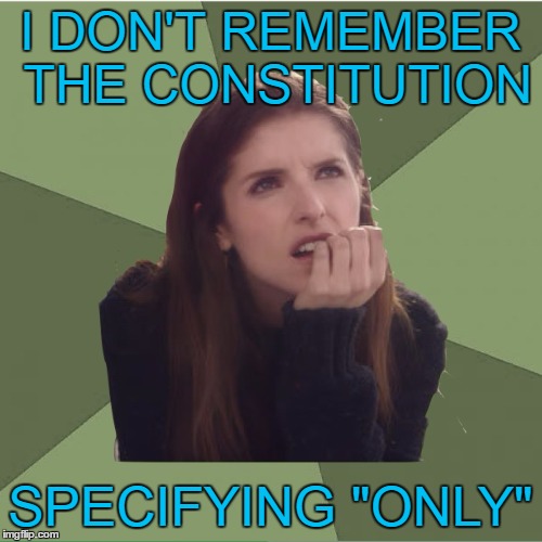 I DON'T REMEMBER THE CONSTITUTION SPECIFYING "ONLY" | made w/ Imgflip meme maker