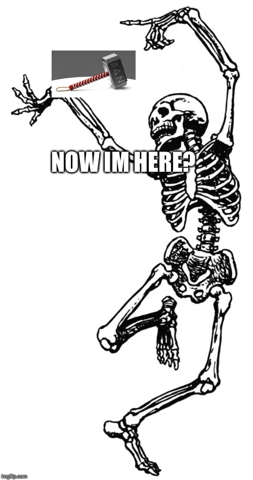 Spooky Scary Skeleton | NOW IM HERE? | image tagged in spooky scary skeleton | made w/ Imgflip meme maker