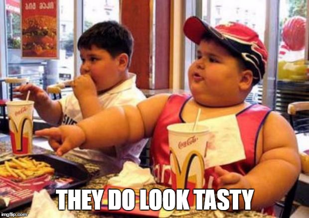 Fat McDonald's Kid | THEY DO LOOK TASTY | image tagged in fat mcdonald's kid | made w/ Imgflip meme maker