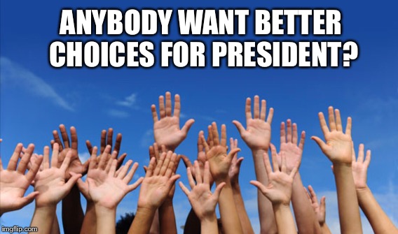 We Do Live In A Democracy | ANYBODY WANT BETTER CHOICES FOR PRESIDENT? | image tagged in vote | made w/ Imgflip meme maker