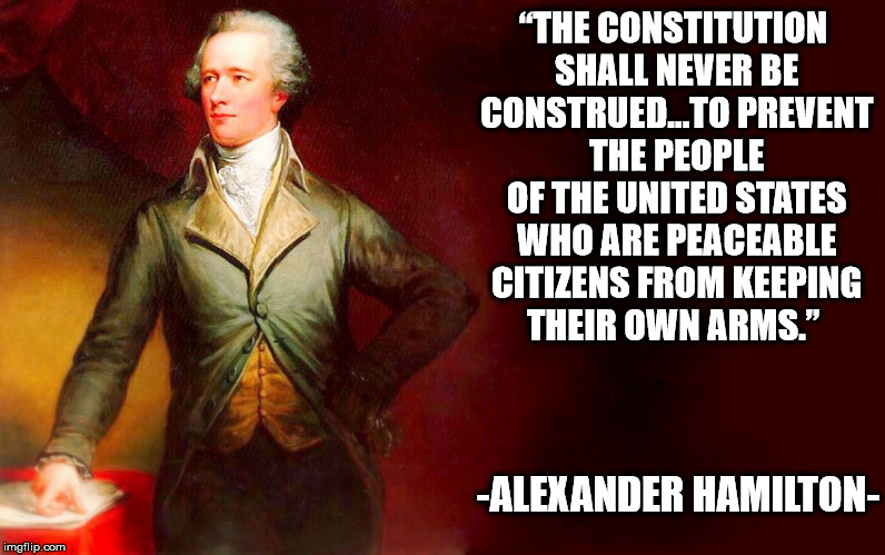 Constitution | “THE CONSTITUTION SHALL NEVER BE CONSTRUED...TO PREVENT THE PEOPLE OF THE UNITED STATES WHO ARE PEACEABLE CITIZENS FROM KEEPING THEIR OWN ARMS.”; -ALEXANDER HAMILTON- | image tagged in alexander hamilton | made w/ Imgflip meme maker