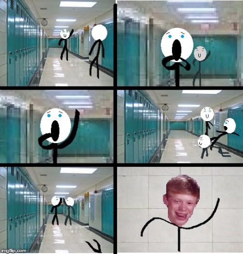 School Accident | image tagged in school,bad luck brian,trip,wave,stickman,hallway | made w/ Imgflip meme maker
