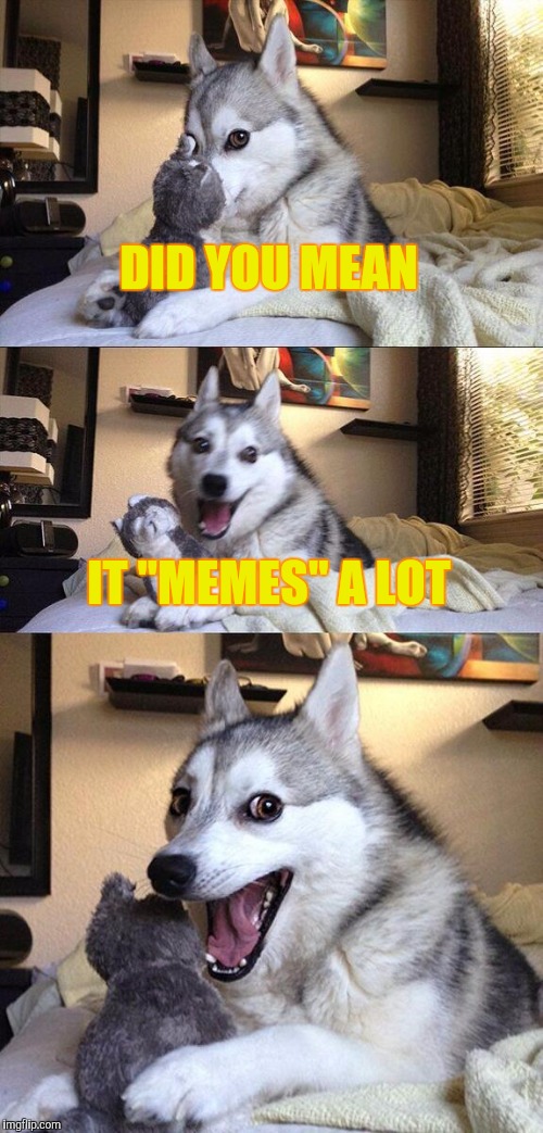 Bad Pun Dog Meme | DID YOU MEAN IT "MEMES" A LOT | image tagged in memes,bad pun dog | made w/ Imgflip meme maker