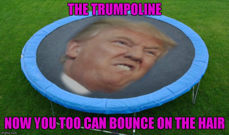 THE TRUMPOLINE NOW YOU TOO CAN BOUNCE ON THE HAIR | made w/ Imgflip meme maker