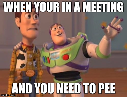 are you like woody | WHEN YOUR IN A MEETING; AND YOU NEED TO PEE | image tagged in memes,x x everywhere | made w/ Imgflip meme maker