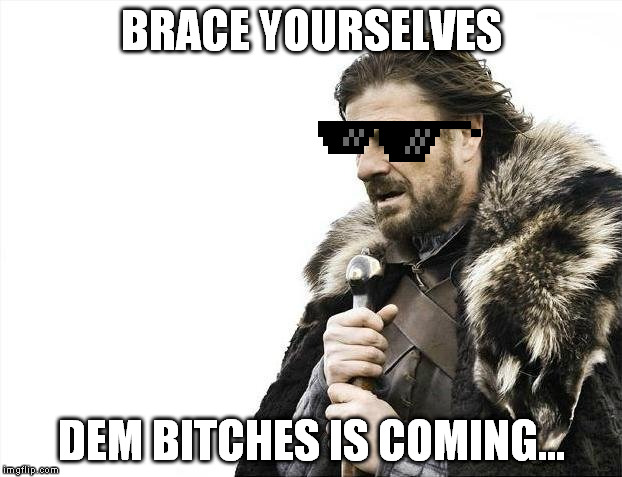 Brace Yourselves X is Coming Meme | BRACE YOURSELVES DEM B**CHES IS COMING... | image tagged in memes,brace yourselves x is coming | made w/ Imgflip meme maker