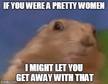 IF YOU WERE A PRETTY WOMEN I MIGHT LET YOU GET AWAY WITH THAT | made w/ Imgflip meme maker