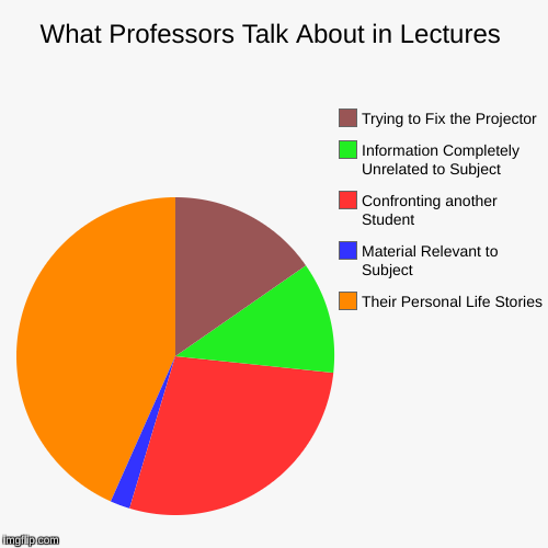 I'm looking at you, Professor Bryant.  | image tagged in funny,pie charts,engineering professor,school | made w/ Imgflip chart maker