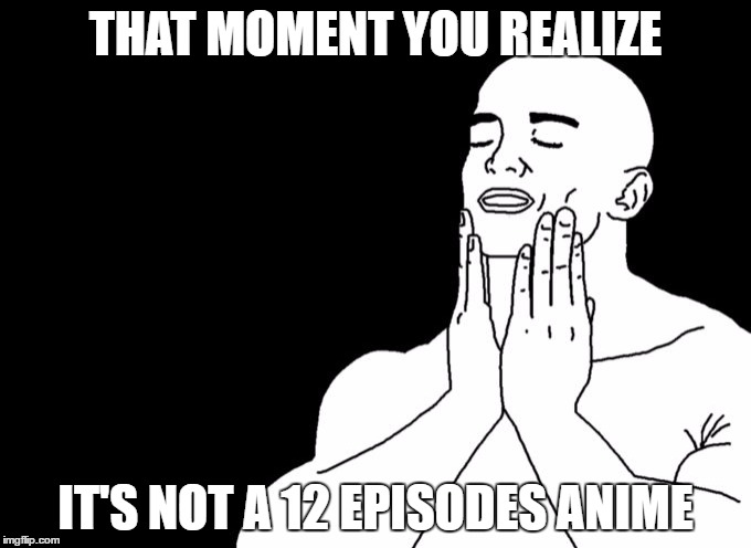 One of the best feelings for an otaku imo | THAT MOMENT YOU REALIZE; IT'S NOT A 12 EPISODES ANIME | image tagged in relieved,anime,anime meme | made w/ Imgflip meme maker