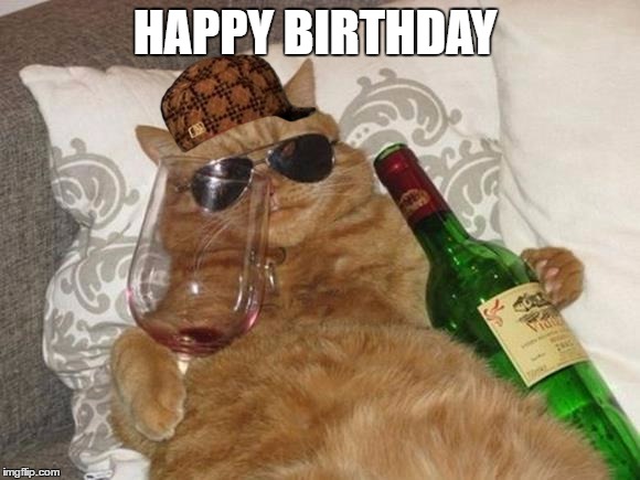 Funny Cat Birthday | HAPPY BIRTHDAY | image tagged in funny cat birthday,scumbag | made w/ Imgflip meme maker