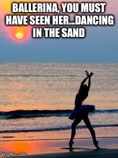 BALLERINA, YOU MUST HAVE SEEN HER...DANCING IN THE SAND | made w/ Imgflip meme maker