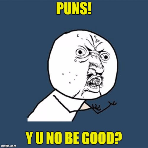 Y U No Meme | PUNS! Y U NO BE GOOD? | image tagged in memes,y u no | made w/ Imgflip meme maker