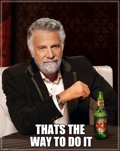 The Most Interesting Man In The World Meme | THATS THE WAY TO DO IT | image tagged in memes,the most interesting man in the world | made w/ Imgflip meme maker