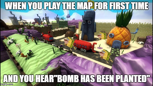 WHEN YOU PLAY THE MAP FOR FIRST TIME; AND YOU HEAR"BOMB HAS BEEN PLANTED" | made w/ Imgflip meme maker