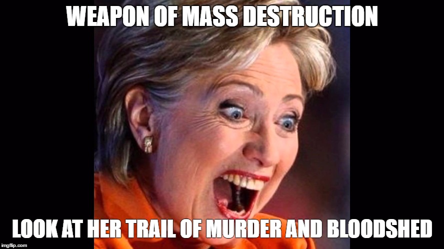 Weapon of mass destruction | WEAPON OF MASS DESTRUCTION; LOOK AT HER TRAIL OF MURDER AND BLOODSHED | image tagged in weapon of mass destruction | made w/ Imgflip meme maker