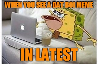 WHEN YOU SEE A DAT BOI MEME IN LATEST | made w/ Imgflip meme maker