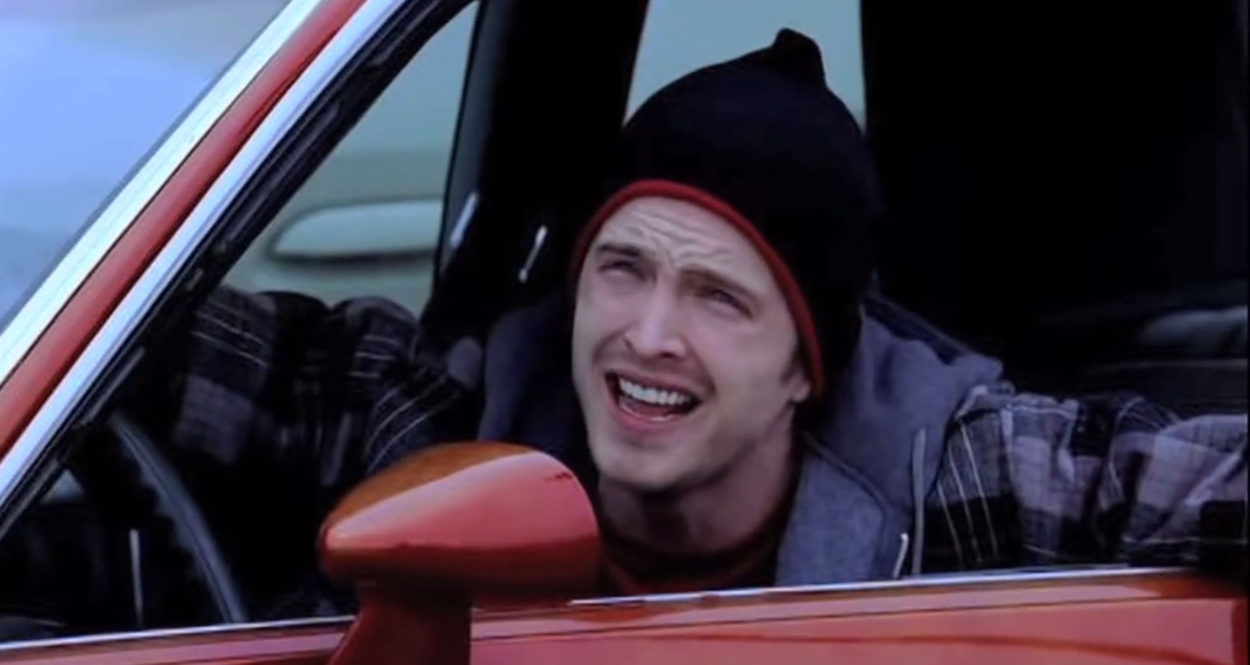 Jesse Pinkman in Car Blank Meme Template