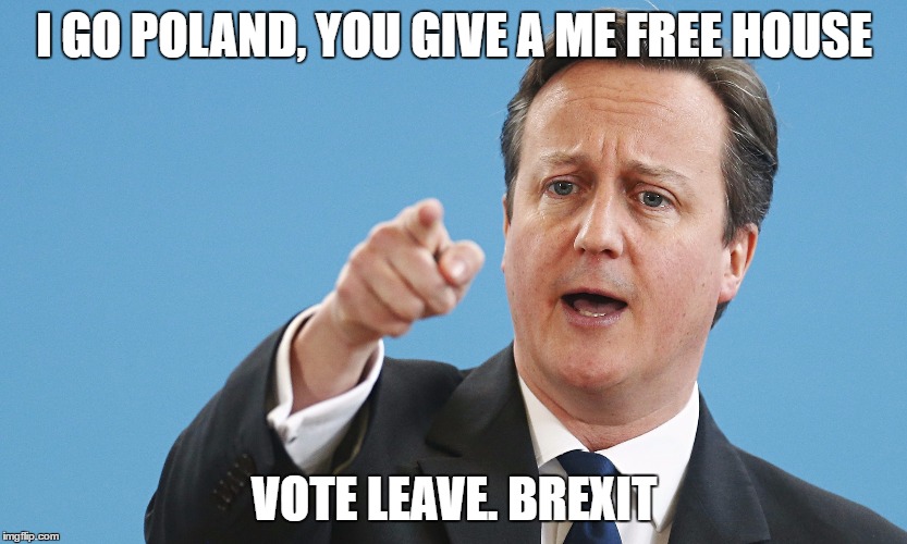 Brexit  | I GO POLAND, YOU GIVE A ME FREE HOUSE; VOTE LEAVE. BREXIT | image tagged in brexit | made w/ Imgflip meme maker