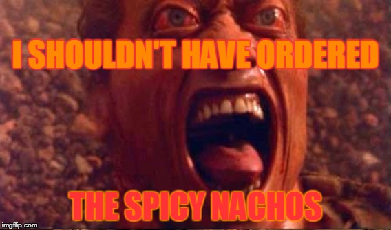 I SHOULDN'T HAVE ORDERED THE SPICY NACHOS | made w/ Imgflip meme maker