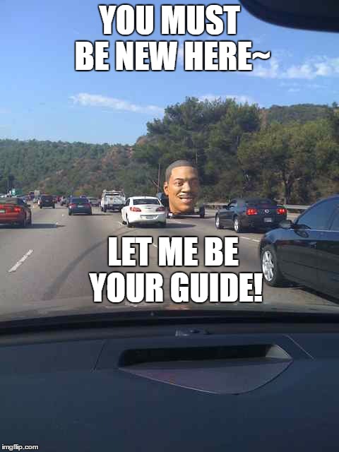 YOU MUST BE NEW HERE~; LET ME BE YOUR GUIDE! | made w/ Imgflip meme maker
