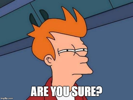 Futurama Fry Meme | ARE YOU SURE? | image tagged in memes,futurama fry | made w/ Imgflip meme maker