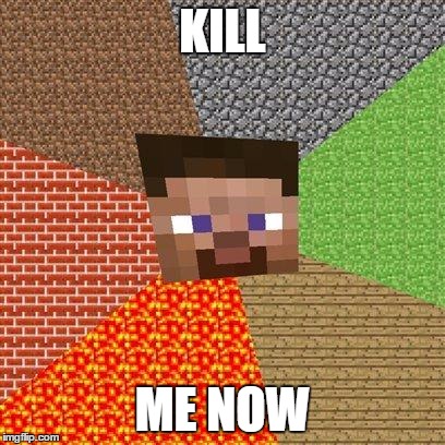 Minecraft Steve | KILL; ME NOW | image tagged in minecraft steve | made w/ Imgflip meme maker
