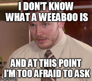 Afraid To Ask Andy (Closeup) | I DON'T KNOW WHAT A WEEABOO IS; AND AT THIS POINT I'M TOO AFRAID TO ASK | image tagged in memes,afraid to ask andy closeup | made w/ Imgflip meme maker