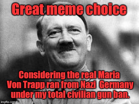 Great meme choice Considering the real Maria Von Trapp ran from Nazi  Germany under my total civilian gun ban. | made w/ Imgflip meme maker