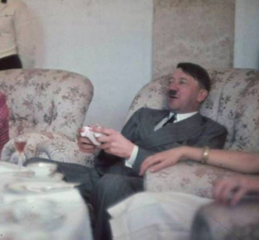 Hitler playing xbox Blank Meme Template
