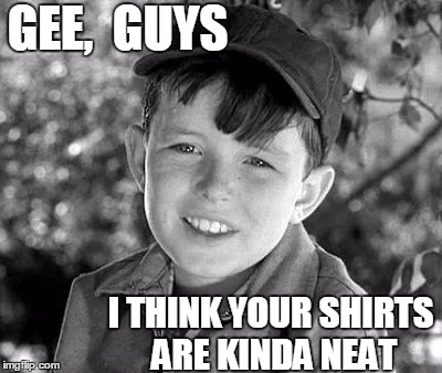GEE,  GUYS I THINK YOUR SHIRTS ARE KINDA NEAT | image tagged in beave | made w/ Imgflip meme maker