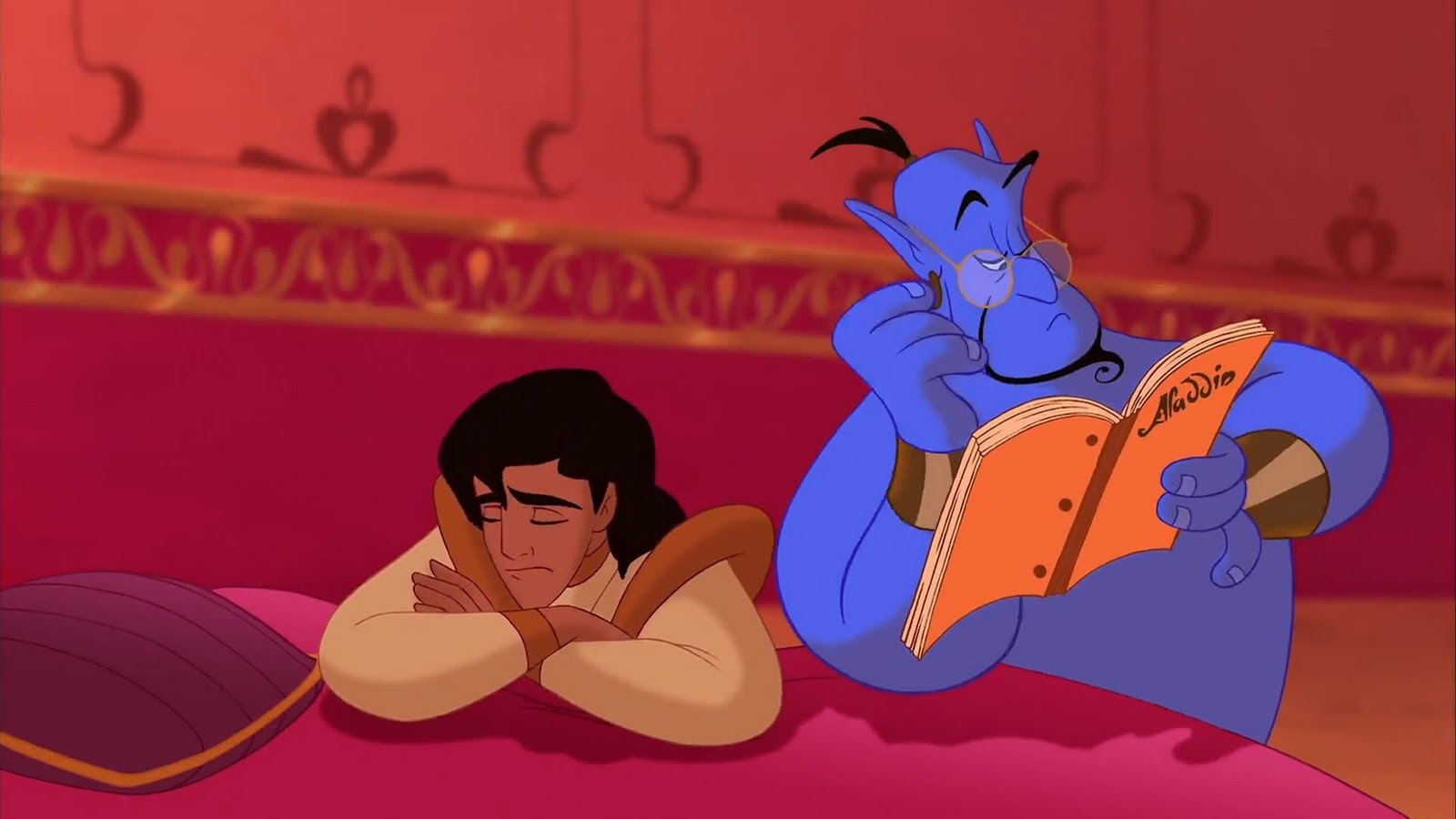 Aladdin Genie Reading Script Meme Generator. 