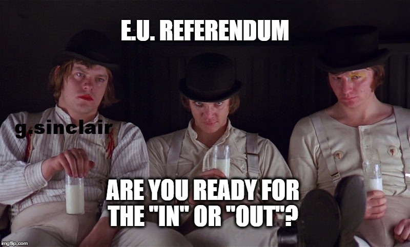 E.U. Referendum 2016. In or Out? | E.U. REFERENDUM; ARE YOU READY FOR THE "IN" OR "OUT"? | image tagged in referendum | made w/ Imgflip meme maker