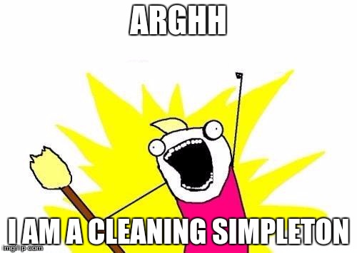 X All The Y | ARGHH; I AM A CLEANING SIMPLETON | image tagged in memes,x all the y | made w/ Imgflip meme maker