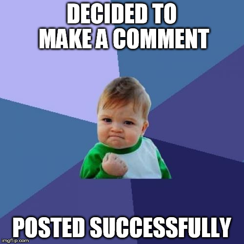 Success Kid Meme | DECIDED TO MAKE A COMMENT POSTED SUCCESSFULLY | image tagged in memes,success kid | made w/ Imgflip meme maker