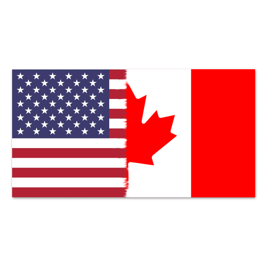 American to Canadian Flag Blank Meme Template
