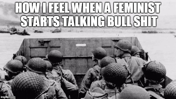 WW2 | HOW I FEEL WHEN A FEMINIST STARTS TALKING BULL SHIT | image tagged in ww2 | made w/ Imgflip meme maker