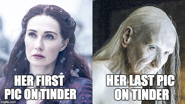 HER FIRST PIC ON TINDER; HER LAST PIC ON TINDER | image tagged in funny | made w/ Imgflip meme maker