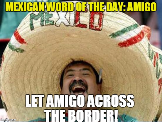 MEXICAN WORD OF THE DAY: AMIGO LET AMIGO ACROSS THE BORDER! | made w/ Imgflip meme maker