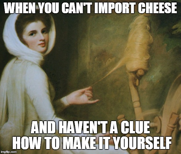 WHEN YOU CAN'T IMPORT CHEESE; AND HAVEN'T A CLUE HOW TO MAKE IT YOURSELF | made w/ Imgflip meme maker