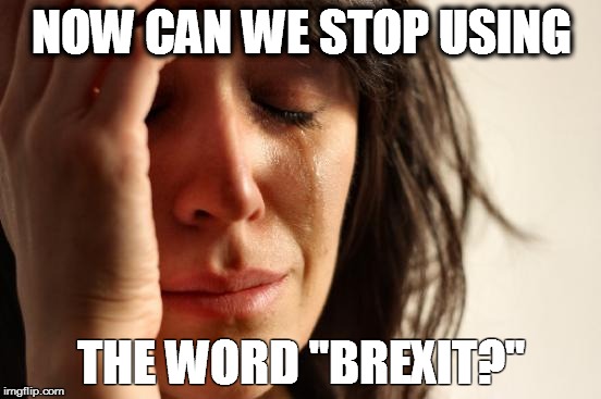 First World Problems | NOW CAN WE STOP USING; THE WORD "BREXIT?" | image tagged in memes,first world problems | made w/ Imgflip meme maker